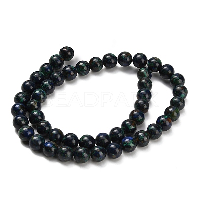 Natural Azurite Beads Strands G-Z110-C05-8mm-1
