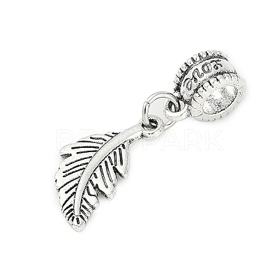 Rack Plating Brass European Dangle Charms KK-R200-07AS-01-1