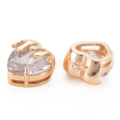 Brass Micro Pave Cubic Zirconia Charms KK-N232-302A-06-1