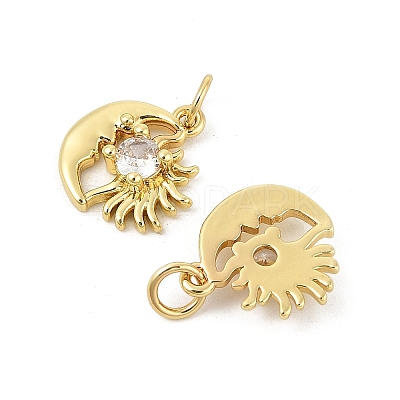 Brass Micro Pave Cubic Zirconia Pendants KK-P300-01G-1