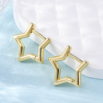 Brass Huggie Hoop Earrings EJEW-F245-03G-1