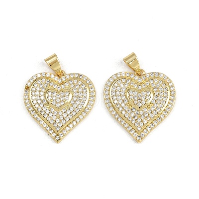 Brass Micro Pave Cubic Zirconia Pendants ZIRC-I367-07G-01-1