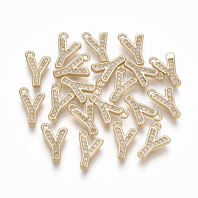 Brass Cubic Zirconia Charms KK-S348-330Y-1