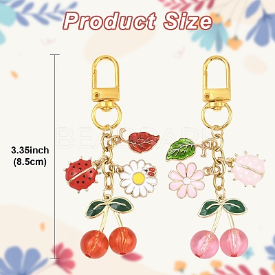 Alloy Enamel Pendant Decorations HJEW-YW00280-01-1