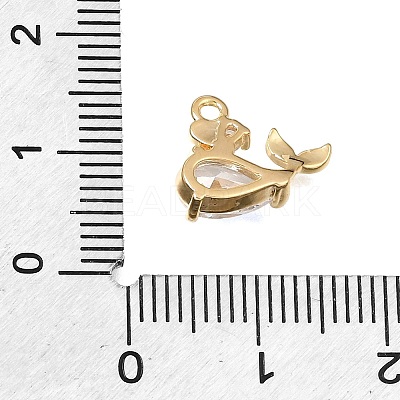 Brass Micro Pave Clear Cubic Charms CU-CBA1682-06A-G-1