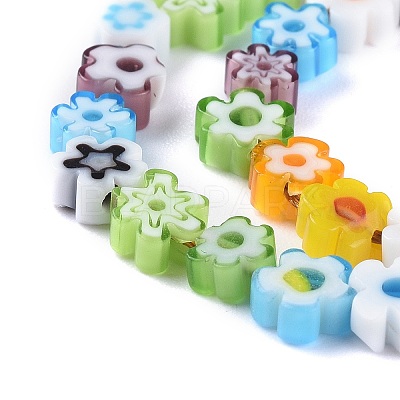 Handmade Millefiori Glass Bead Strands X-LAMP-J035-6mm-02-1