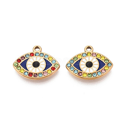 304 Stainless Steel Rhinestone Pendants STAS-N110-53B-G-1