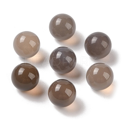 Natural Grey Agate No Hole Sphere Beads G-K353-04A-06-1