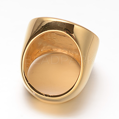 Fancy Style Ion Plating(IP) 316 Surgical Stainless Steel Shell Wide Band Finger Rings RJEW-F045-11A-16mm-1