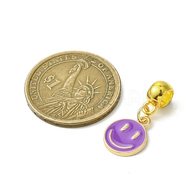 Golden Tone Alloy Enamel European Dangle Charms PALLOY-JF03235-1