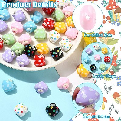40Pcs 8 Colors Opaque Acrylic Beads OACR-CJ0002-76-1