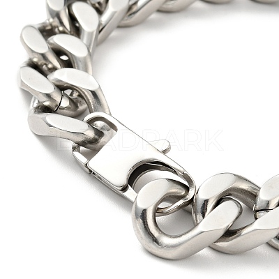 Non-Tarnish 201 Stainless Steel Curb Chain Bracelet for Men Women BJEW-H550-06B-P-1