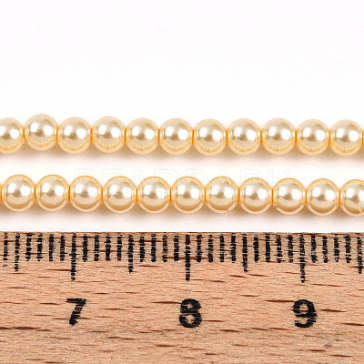 Baking Paint Pearlized Glass Pearl Bead Strands HY-N002-3mm-A09-1