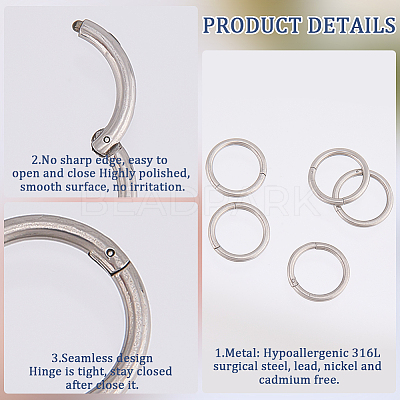 10Pcs 316L Stainless Steel Sleeper Earrings EJEW-BBC0001-56C-1