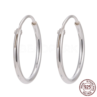925 Sterling Silver Hoop Earring Findings STER-E062-05B-S-1