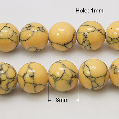 Synthetic Turquoise Beads Strands TURQ-H038-8mm-M-1