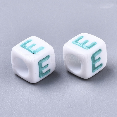 Opaque White Acrylic Beads SACR-R252-02E-1