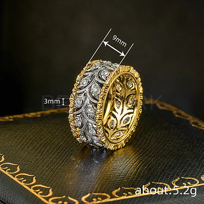 Brass Micro Pave Clear Cubic Zirconia Finger Rings FS-WG88BF1-02-1