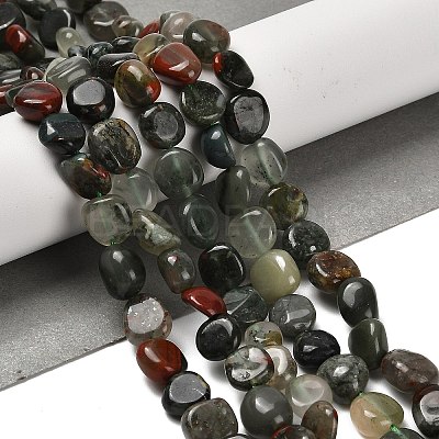 Natural African Bloodstone Beads Strands G-P497-01E-13-1