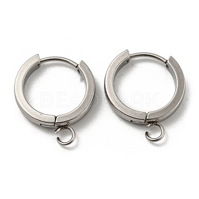 Tarnish Resistant 201 Stainless Steel Huggie Hoop Earrings Findings STAS-A167-01N-P-1