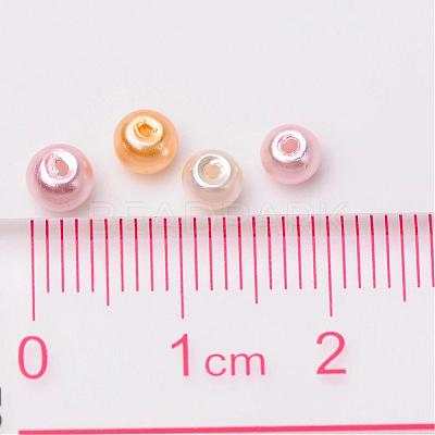 Barely Pink Mix Pearlized Glass Pearl Beads HY-X006-4mm-01-1