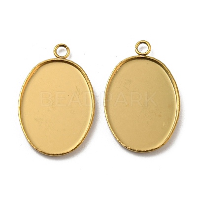 Ion Plating(IP) 304 Stainless Steel Pendant Cabochon Settings STAS-H378-06G-1