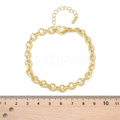 Brass Ring Link Chain Bracelets for Women Men X-BJEW-K273-09G-1