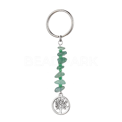 8Pcs Tree of Life Tibetan Style Alloy Pendant Keychains KEYC-JKC00688-1