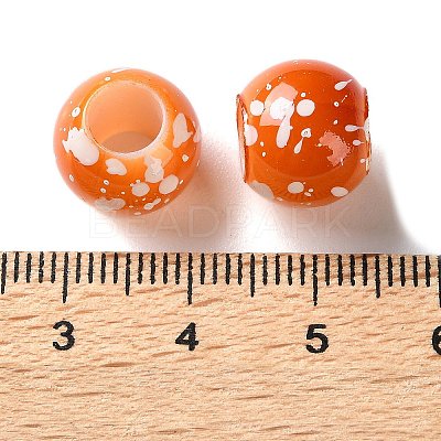 Spray Painted ABS Plastic European Beads KY-G033-01B-09-1