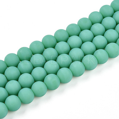 Opaque Glass Beads Strands GLAA-T032-P8mm-MD12-1