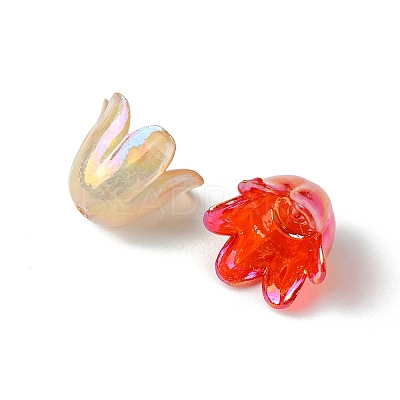 6-Petal Imitation Jelly Acrylic Bead Caps JACR-FS0001-02-1