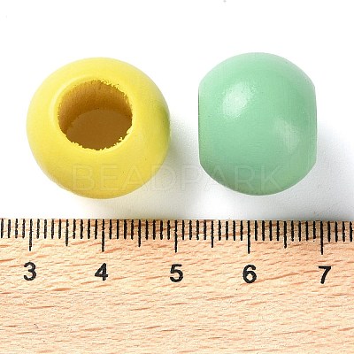 Printed Wood Beads WOOD-Z002-14-1