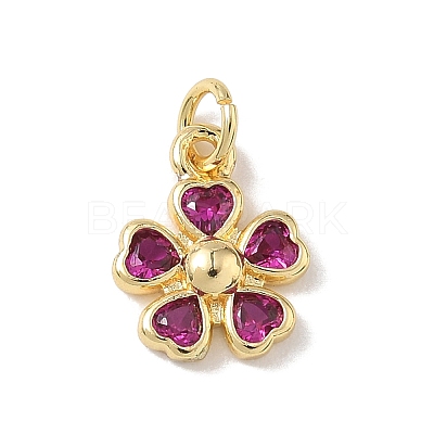 Brass Micro Pave Cubic Zirconia Pendants KK-L268-031G-04-1