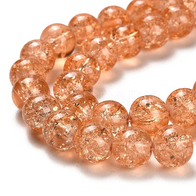 Spray Painted Crackle Glass Beads Strands CCG-Q001-10mm-05-1