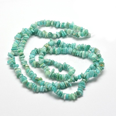 Natural Amazonite Chip Beads Strands G-M205-64A-1