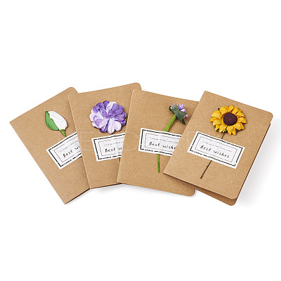 32Pcs 4 Colors Paper Cards DIY-KS0001-15-1