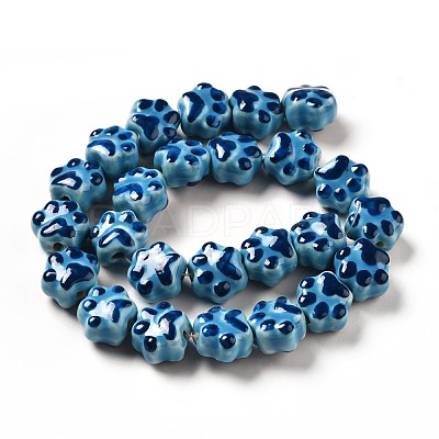 Handmade Printed Porcelain Beads PORC-F005-02A-1