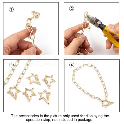 Brass Micro Pave Clear Cubic Zirconia Screw Carabiner Lock Charms ZIRC-L085-06G-1
