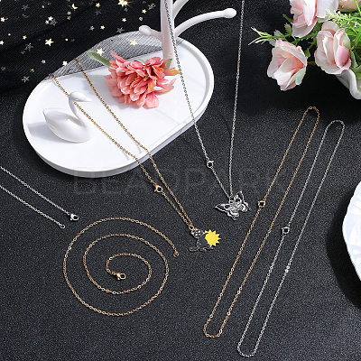 20Pcs PVD Vacuum Plating 304 Stainless Steel Cable Chain Necklaces Set STAS-SC0006-22G-1