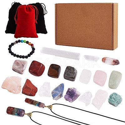 DIY Chakra Gemstone Bracelet Necklace Making Kit DIY-SZ0008-03-1