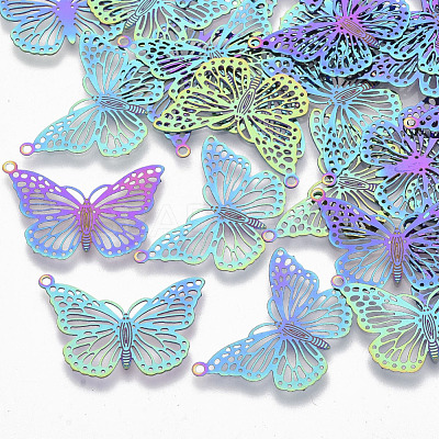 Ion Plating(IP) 304 Stainless Steel Filigree Pendants X-STAS-R102-06-1