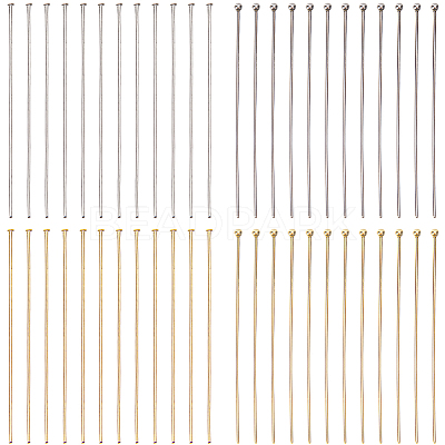 160Pcs 2 Styles 304 Stainless Steel Ball Head Pins and 160Pcs 2 Styles Flat Head Pins STAS-SC0007-74-1