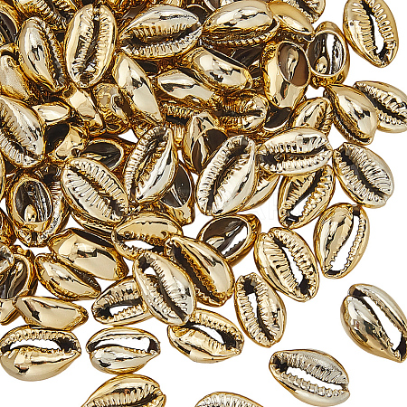 100Pcs Electroplated Natural Cowrie Shell Beads BSHE-LT0001-05A-1
