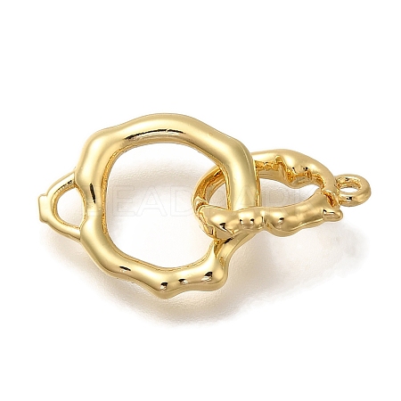 Rack Plating Brass Fold Over Clasps KK-I720-03G-1