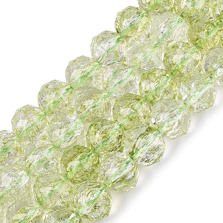 Crackle Transparent Glass Beads Strands GLAA-N063-10mm-07-1
