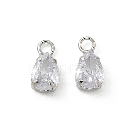 Brass Pave Clear Cubic Zirconia Charms CU-CBAD360-01P-01-1