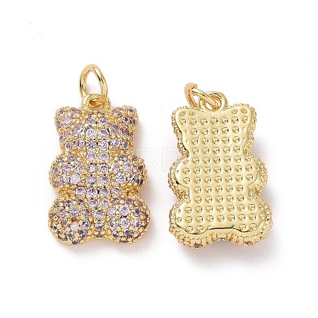 Brass Micro Pave Cubic Zirconia Pendants ZIRC-F134-23G-04-1