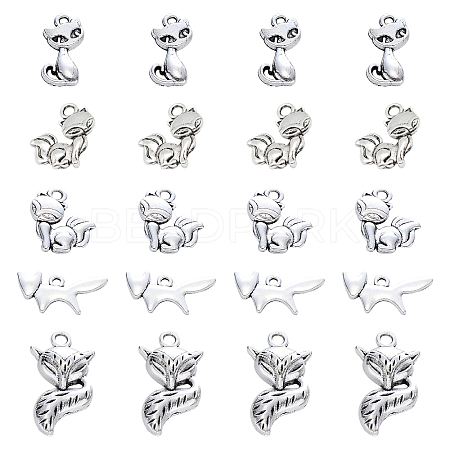 SUNNYCLUE 100Pcs 5 Style Tibetan Style Alloy Pendants PALLOY-SC0003-96-1