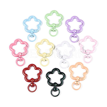 Spray Painted Alloy Swivel Snap Hook Clasps PALLOY-T092-70-1