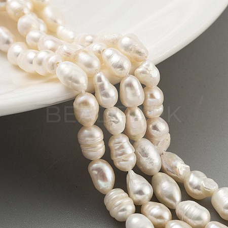 Natural Keshi Pearl Cultured Freshwater Pearl Beads Strands PEAR-P062-34-1